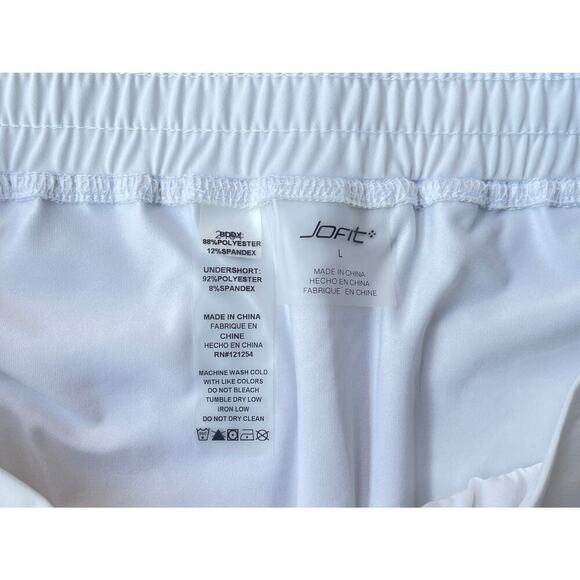 Jofit Cascade White Pleated Ruffle Front UPF50+ Short Skort - Large - Picture 10 of 14